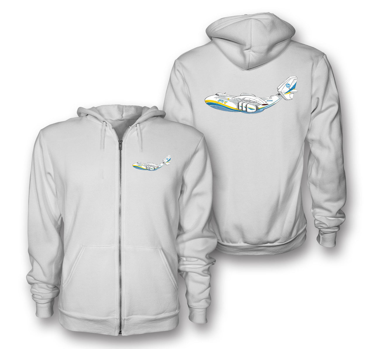 RIP Antonov An-225 Designed Zipped Hoodies