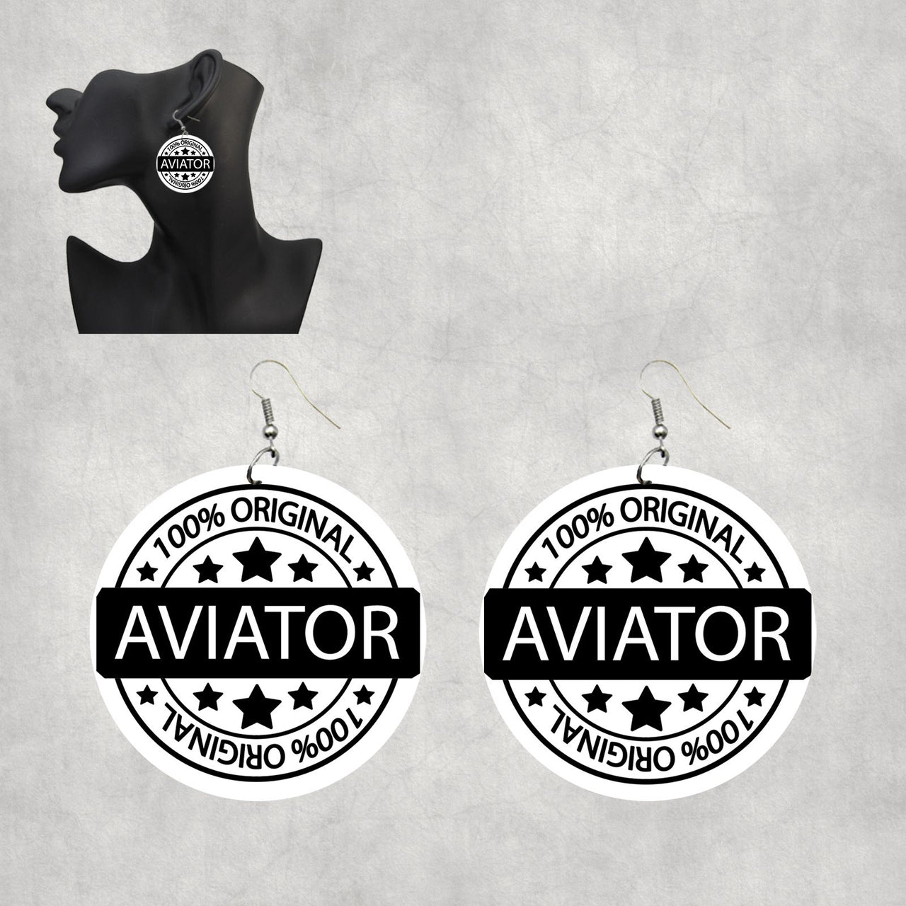 100 Original Aviator Designed Wooden Drop Earrings