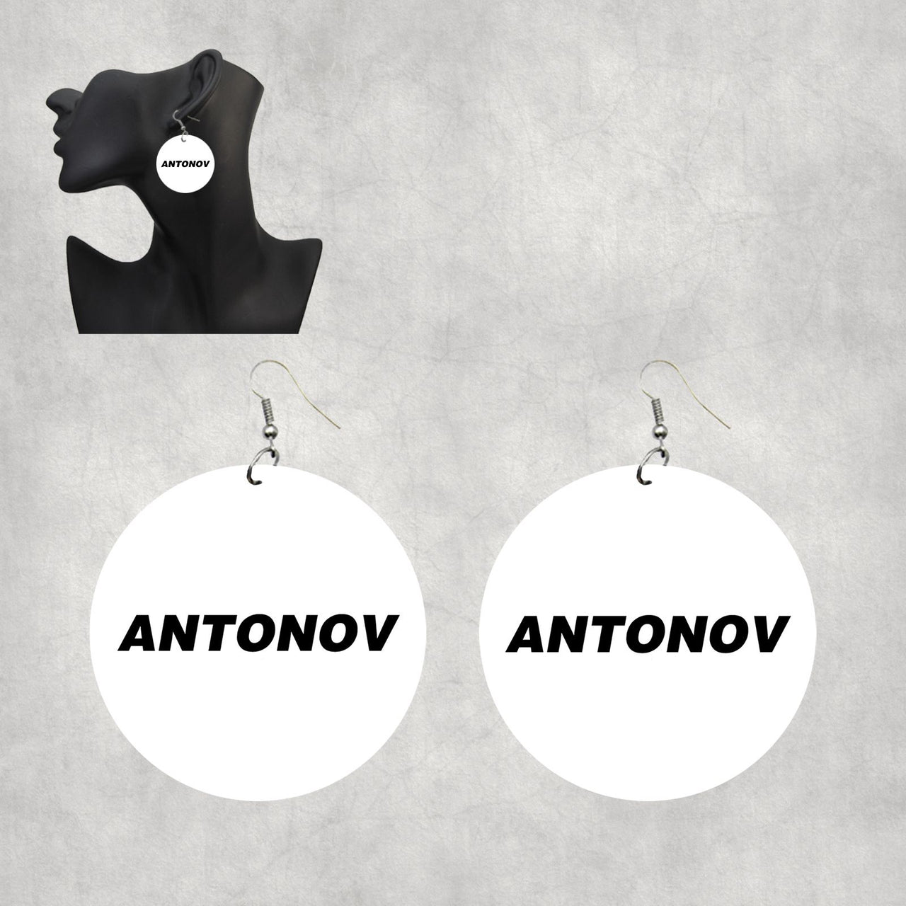 Antonov & Text Designed Wooden Drop Earrings