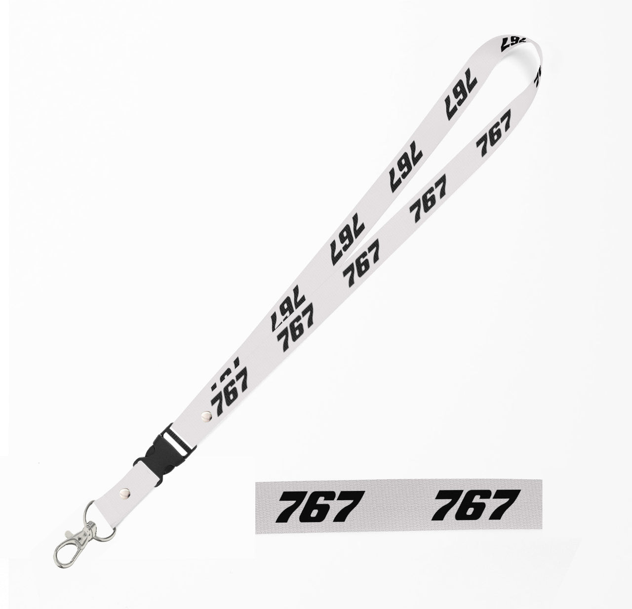 767 Flat Text Designed Detachable Lanyard & ID Holders