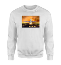 Thumbnail for Amazing Departing Aircraft Sunset & Clouds Behind Designed Sweatshirts