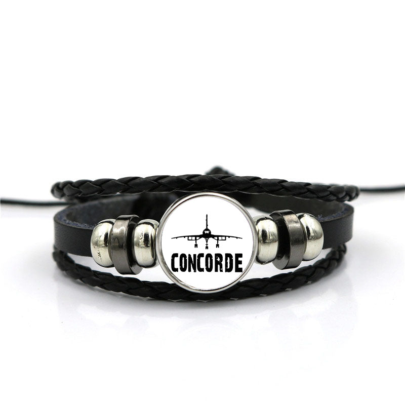 Concorde & Plane Designed Leather Bracelets