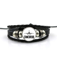 Thumbnail for Concorde & Plane Designed Leather Bracelets