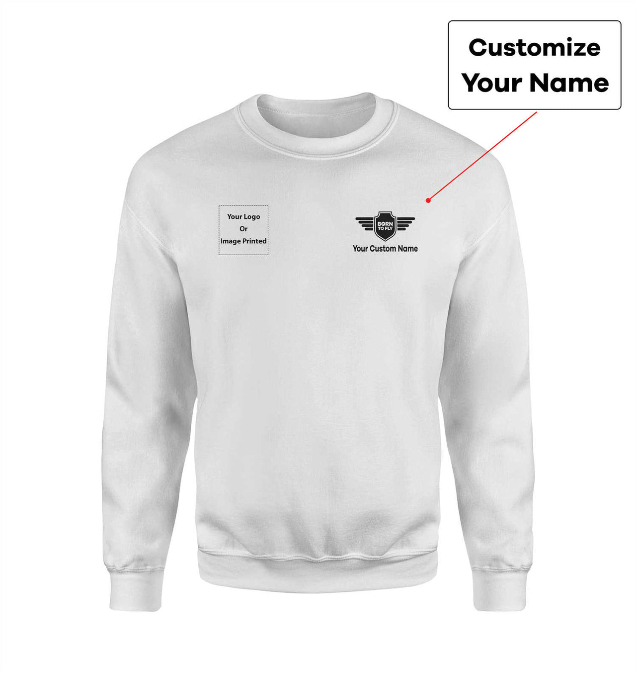 Side Your Custom Logos & Name (Badge 5) Designed Sweatshirts