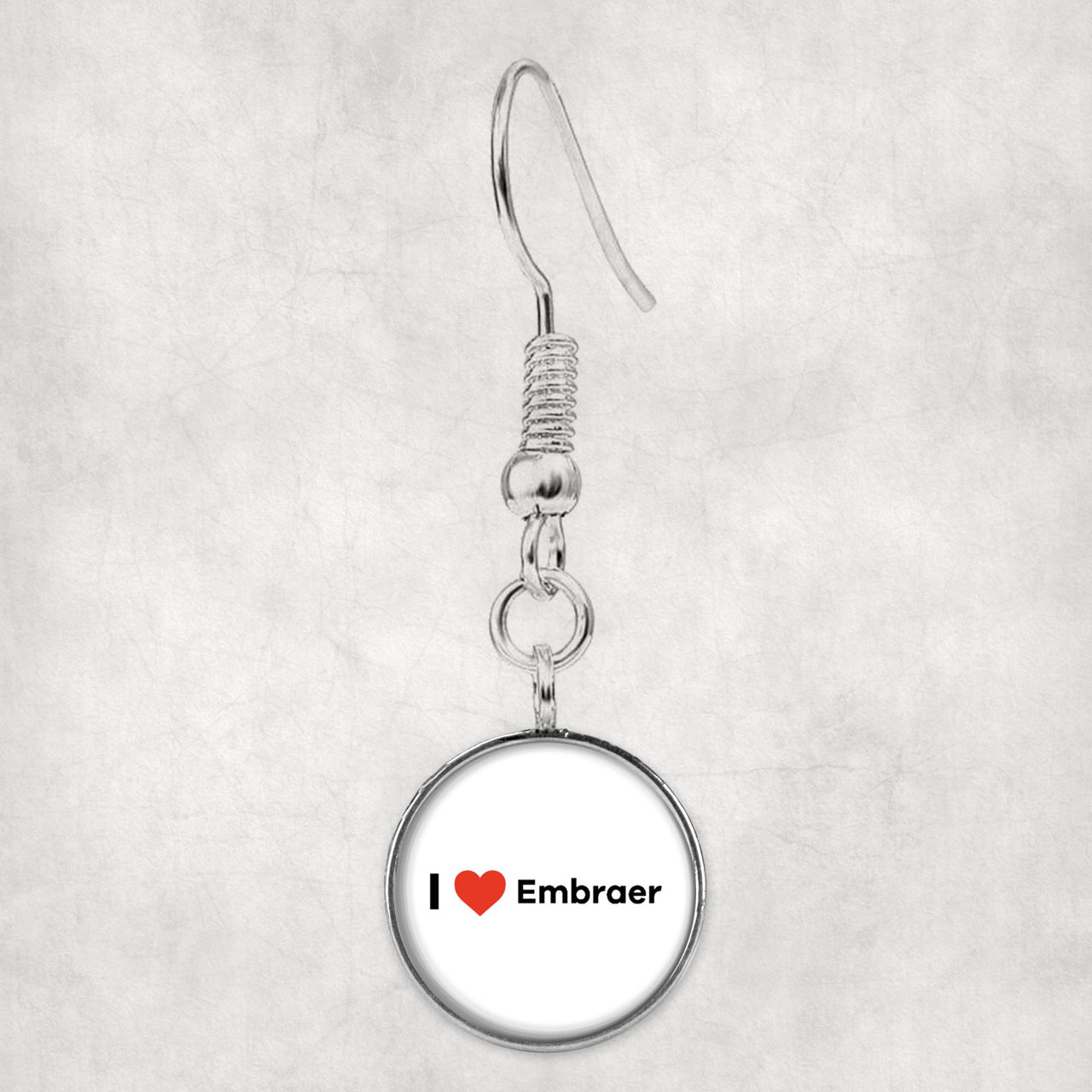 I Love Embraer Designed Earrings