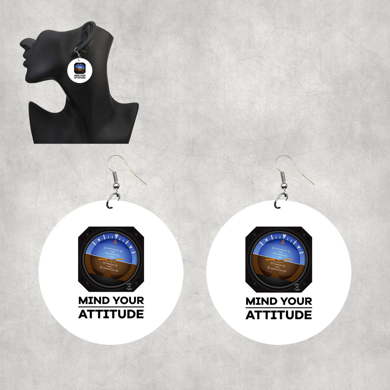 Mind Your Attitude Designed Wooden Drop Earrings
