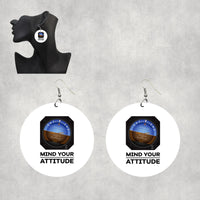 Thumbnail for Mind Your Attitude Designed Wooden Drop Earrings