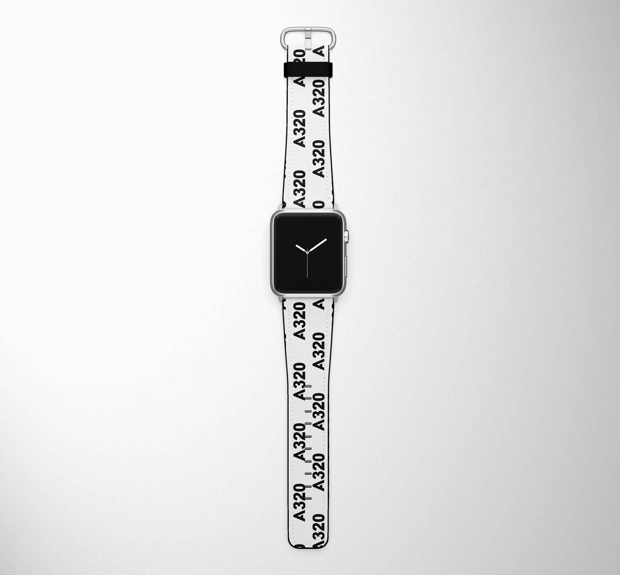 A320 Flat Text Designed Leather Apple Watch Straps