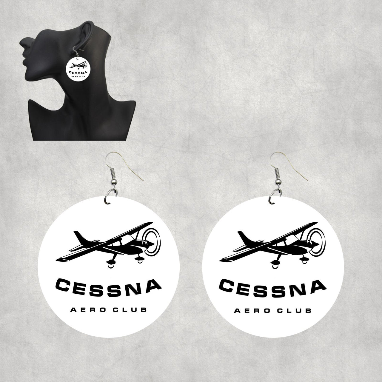 Cessna Aeroclub Designed Wooden Drop Earrings