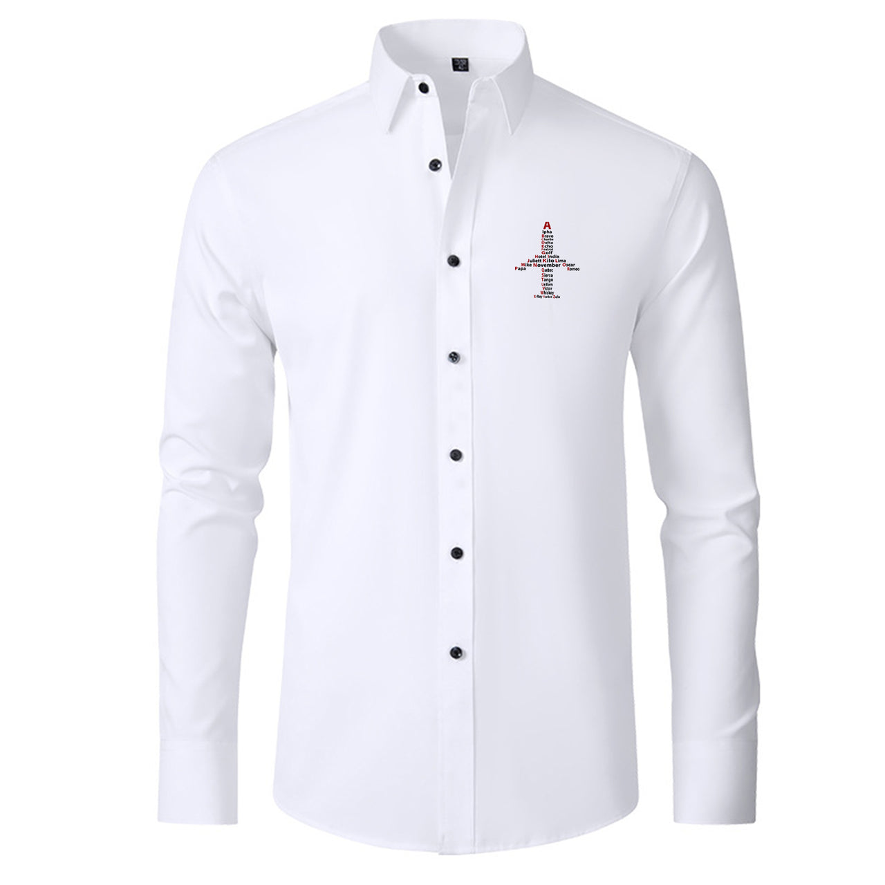 Airplane Shape Aviation Alphabet Designed Long Sleeve Shirts