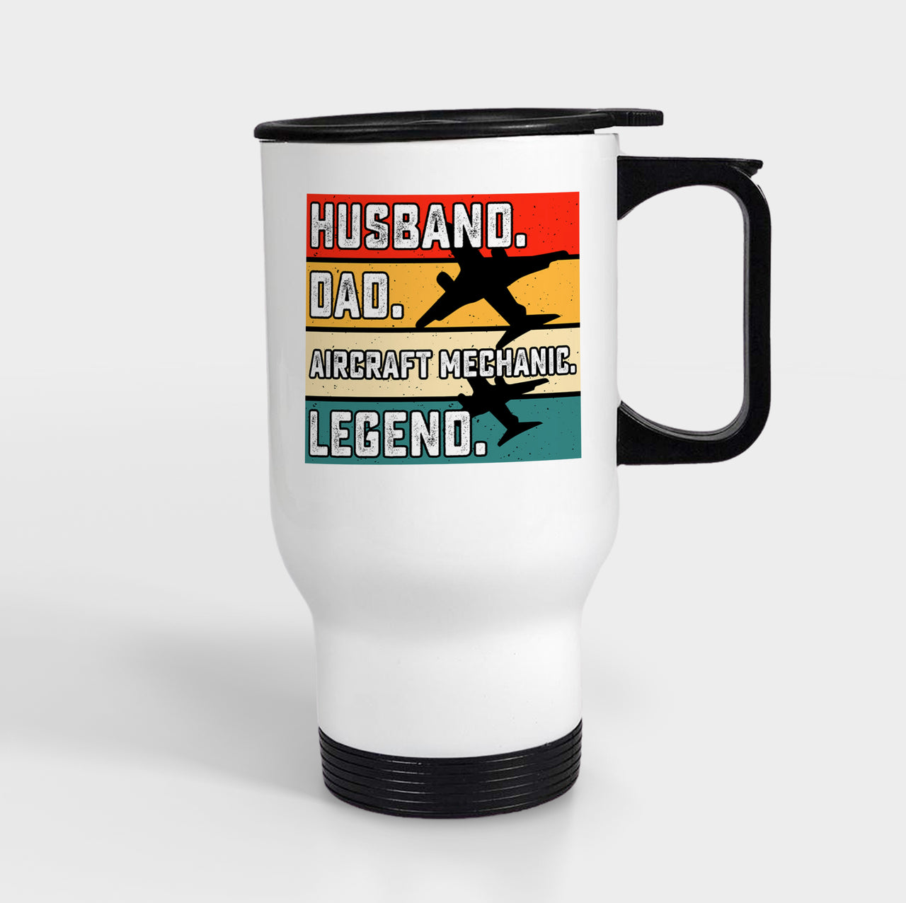 Husband & Dad & Aircraft Mechanic & Legend Designed Travel Mugs (With Holder)
