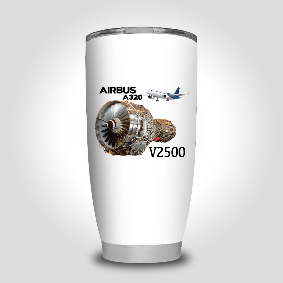 Airbus A320 & V2500 Engine Designed Tumbler Travel Mugs