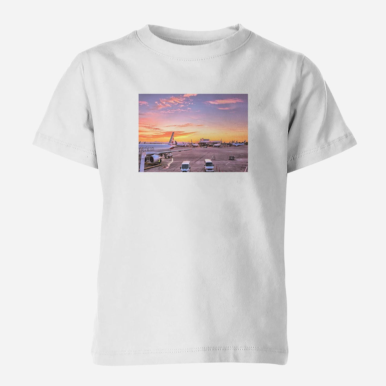 Airport Photo During Sunset Designed Children T-Shirts