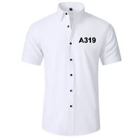 Thumbnail for A319 Flat Text Designed Short Sleeve Shirts