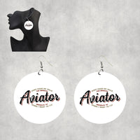 Thumbnail for Aviator - Dont Make Me Walk Designed Wooden Drop Earrings