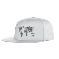 Thumbnail for World Map (Text) Designed Snapback Caps & Hats