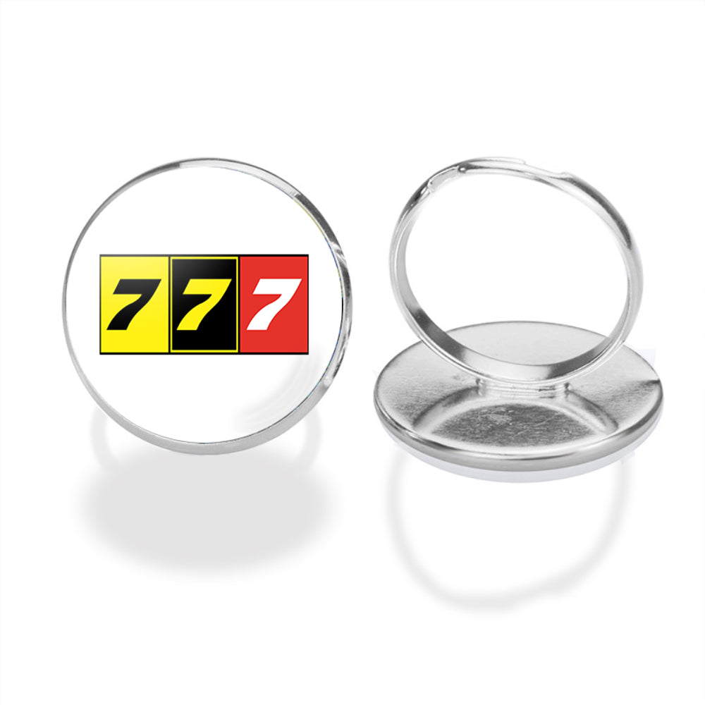 Flat Colourful 777 Designed Rings