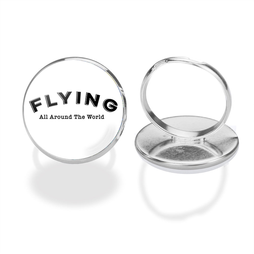 Flying All Around The World Designed Rings