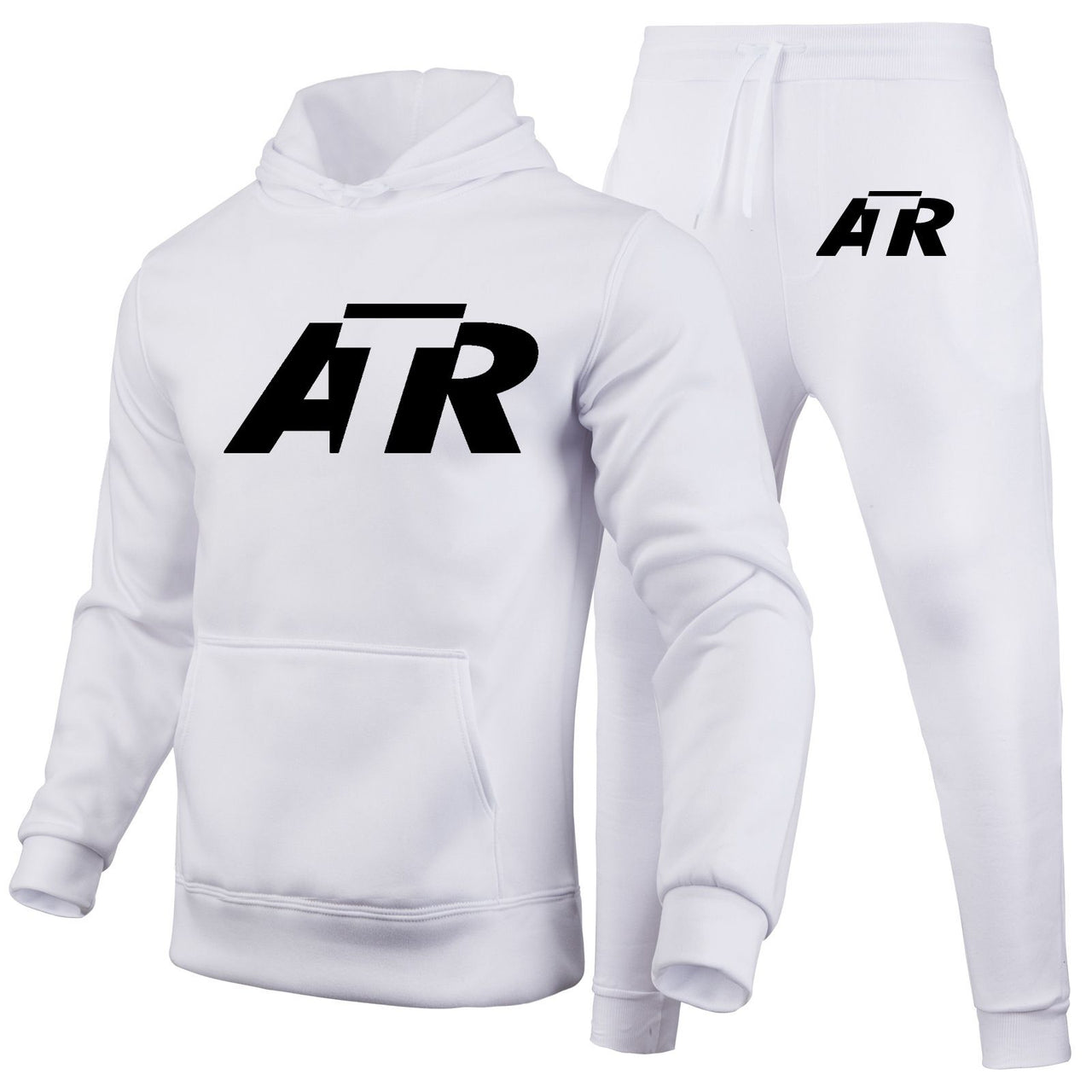 ATR & Text Designed Hoodies & Sweatpants Set