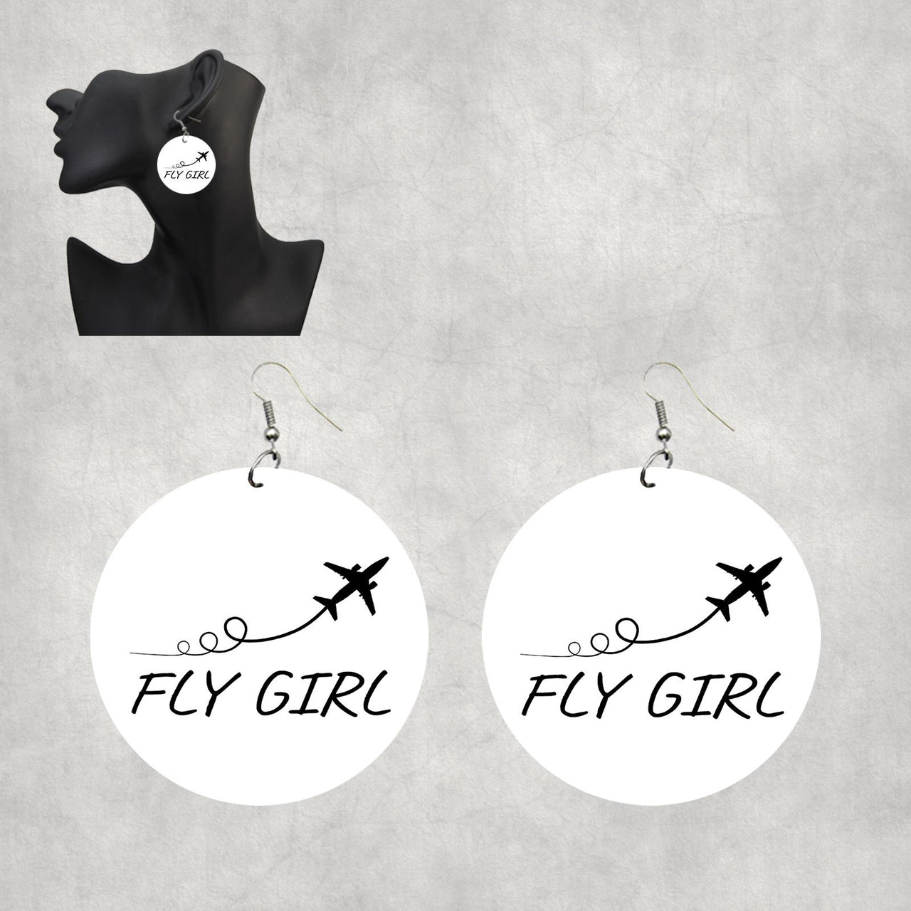 Just Fly It & Fly Girl Designed Wooden Drop Earrings