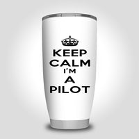 Thumbnail for Keep Calm I'm a Pilot Designed Tumbler Travel Mugs