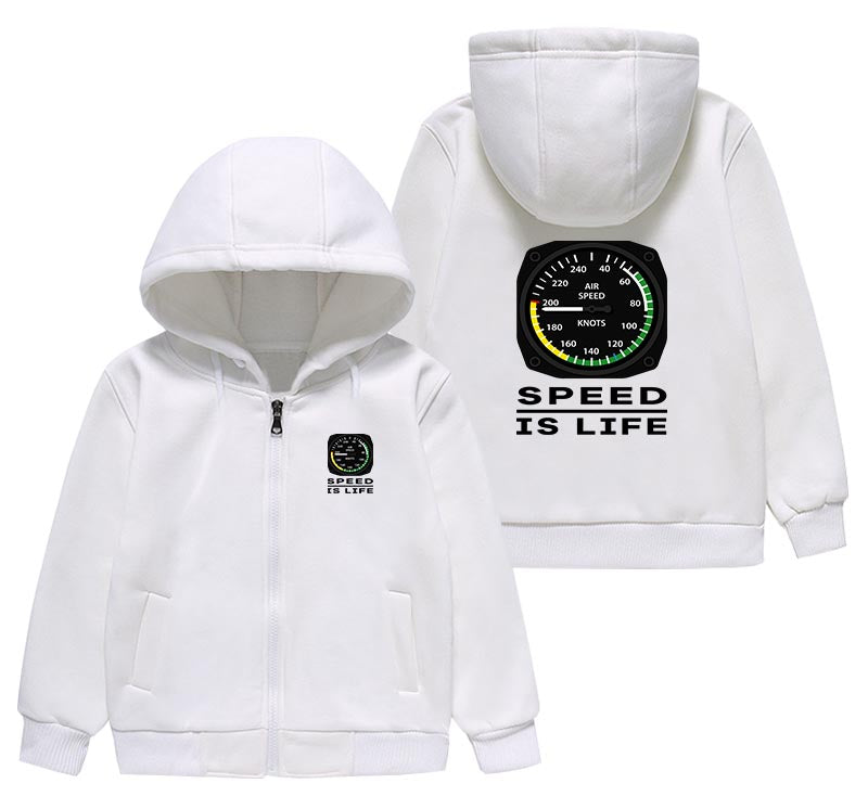 Speed Is Life Designed "CHILDREN" Zipped Hoodies