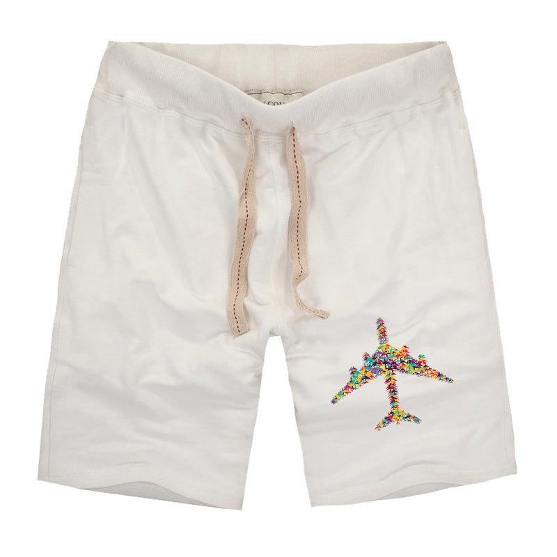 Colourful Airplane Designed Cotton Shorts