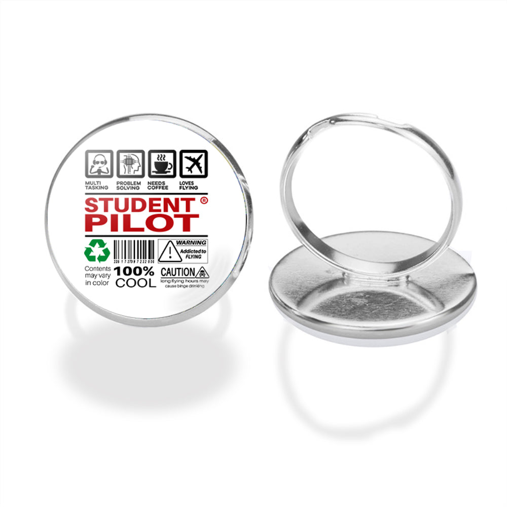 Student Pilot Label Designed Rings