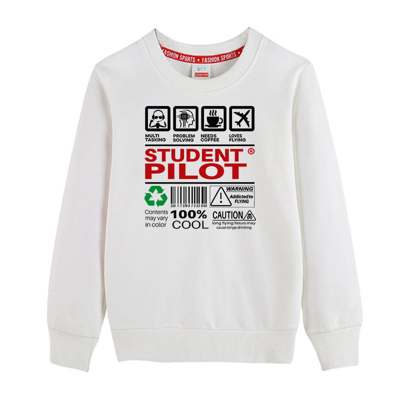 Student Pilot Label Designed "CHILDREN" Sweatshirts