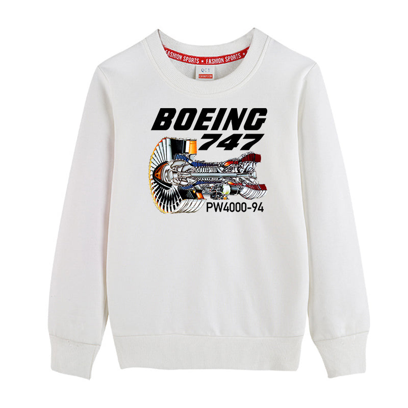 Boeing 747 & PW4000-94 Engine Designed "CHILDREN" Sweatshirts