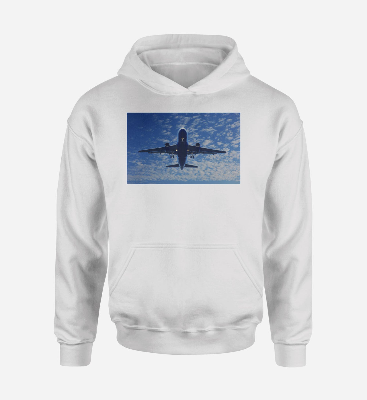 Airplane From Below Designed Hoodies