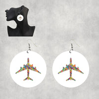 Thumbnail for Colourful Airplane Designed Wooden Drop Earrings