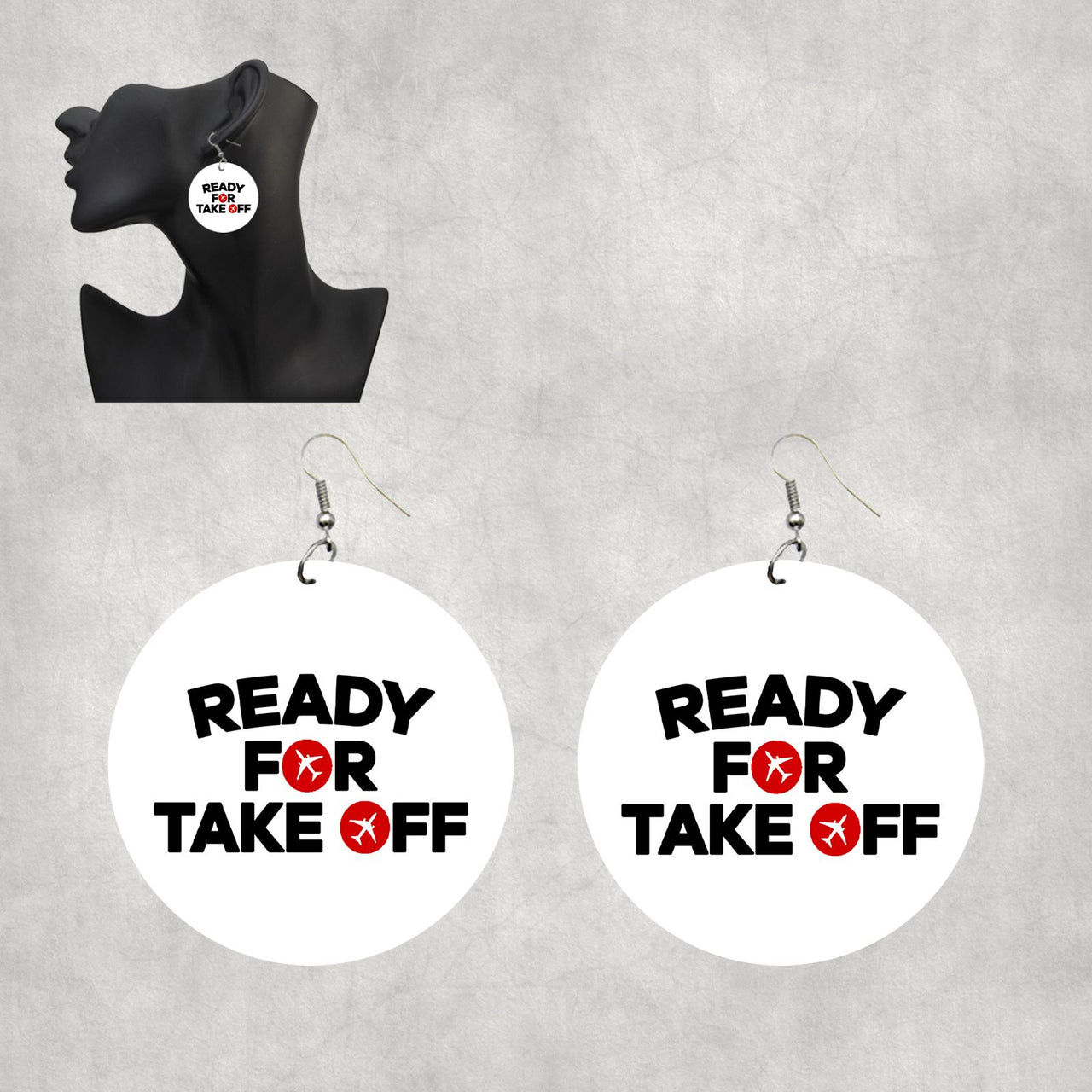 Ready For Takeoff Designed Wooden Drop Earrings