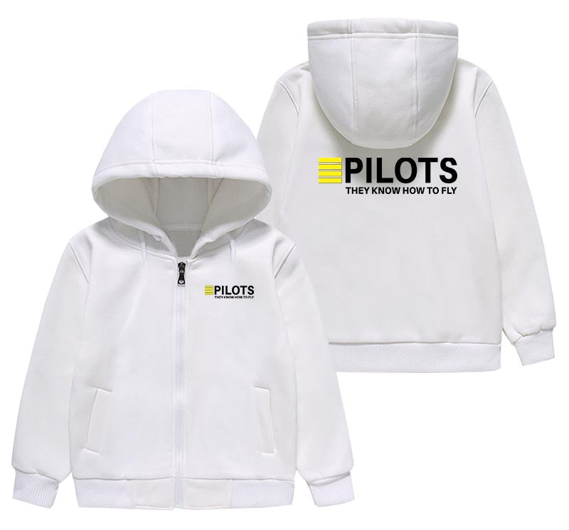 Pilots They Know How To Fly Designed "CHILDREN" Zipped Hoodies