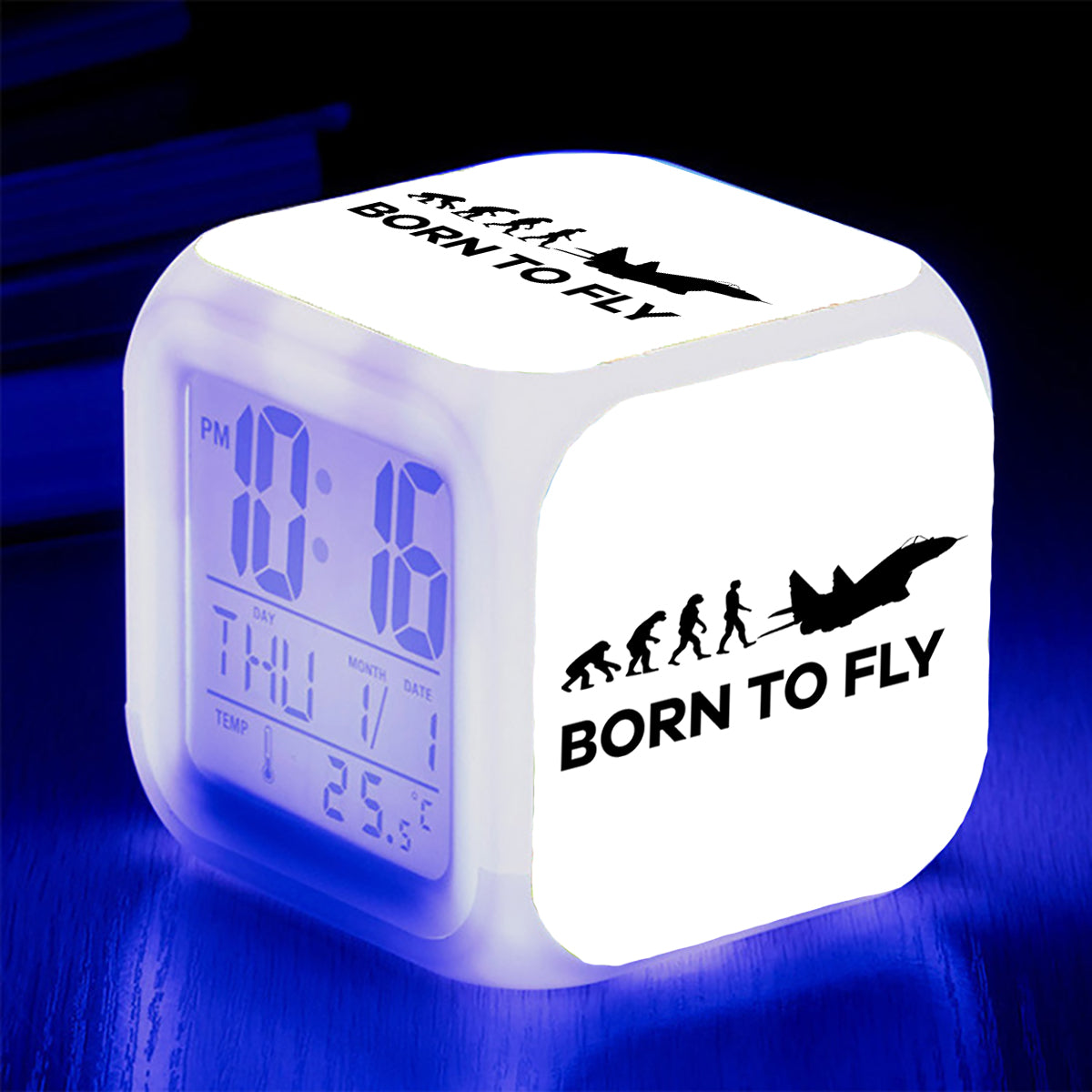 Born To Fly Military Designed "7 Colour" Digital Alarm Clock