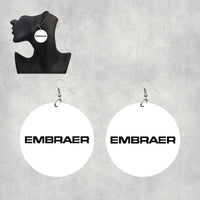 Thumbnail for Embraer & Text Designed Wooden Drop Earrings
