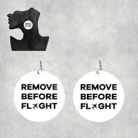 Thumbnail for Remove Before Flight Designed Wooden Drop Earrings