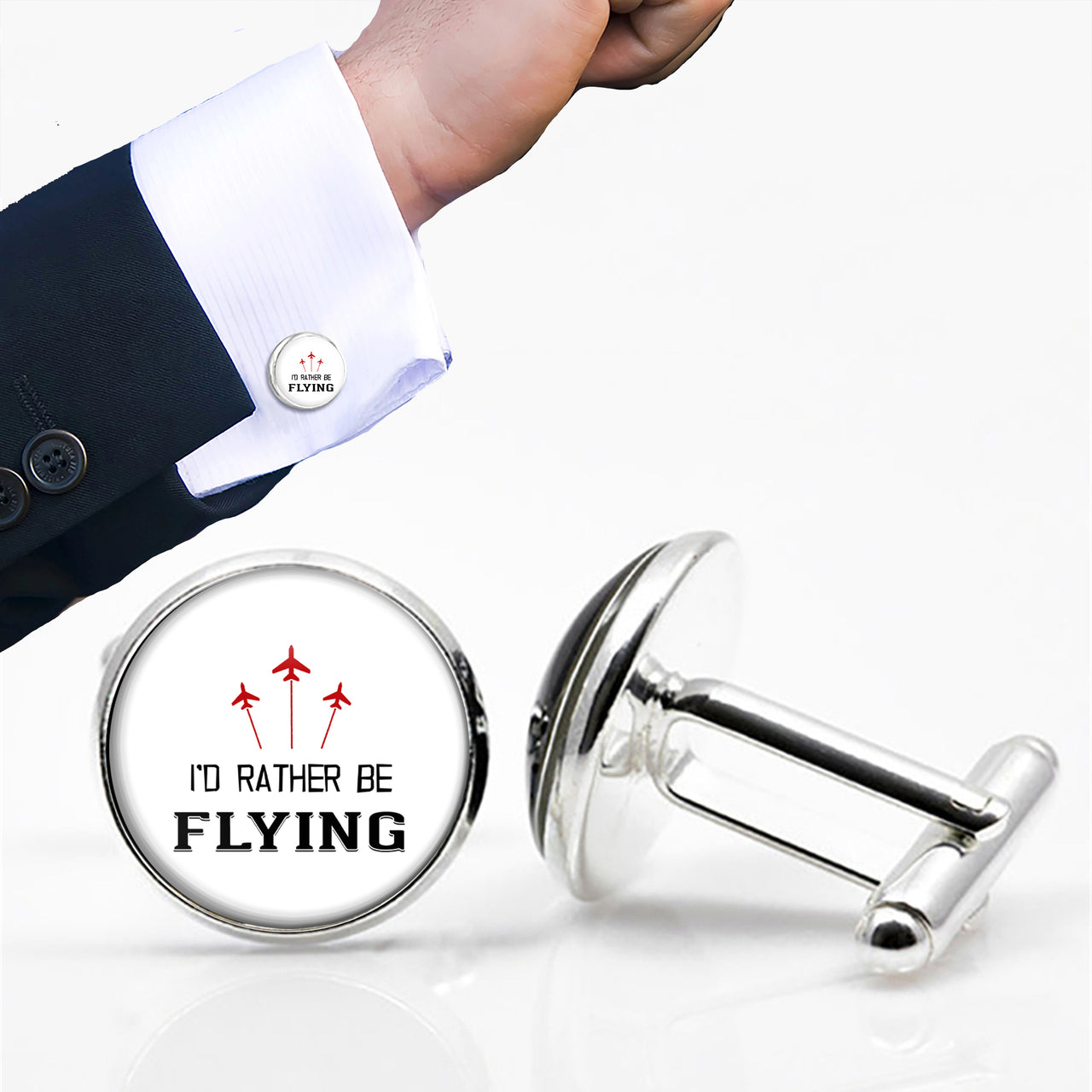 I'D Rather Be Flying Designed Cuff Links