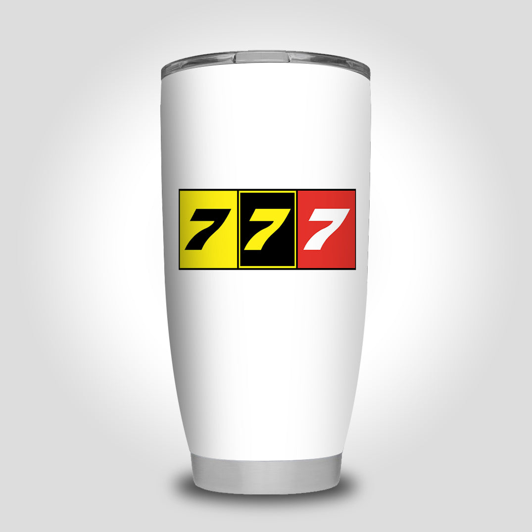 Flat Colourful 777 Designed Tumbler Travel Mugs