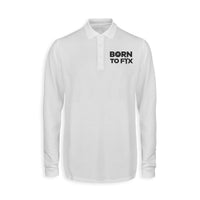 Thumbnail for Born To Fix Airplanes Designed Long Sleeve Polo T-Shirts