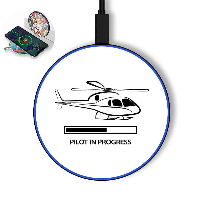 Pilot In Progress (Helicopter) Designed Wireless Chargers
