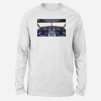 Thumbnail for Airbus A320 Cockpit (Wide) Designed Long-Sleeve T-Shirts