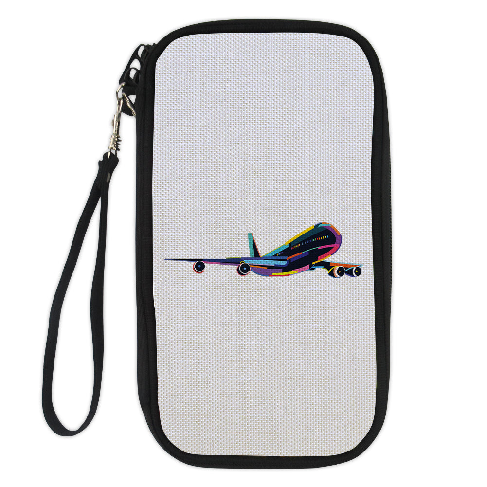 Multicolor Airplane Designed Travel Cases & Wallets