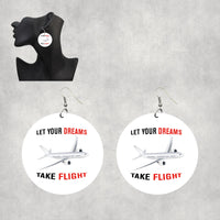 Thumbnail for Let Your Dreams Take Flight Designed Wooden Drop Earrings