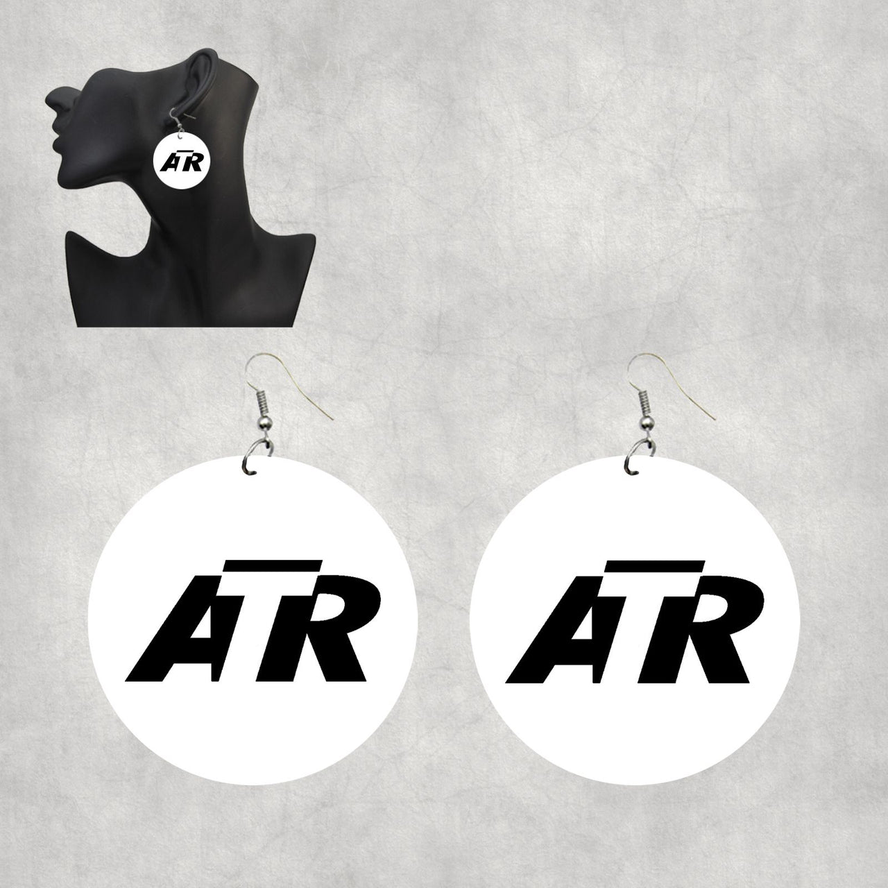 ATR & Text Designed Wooden Drop Earrings