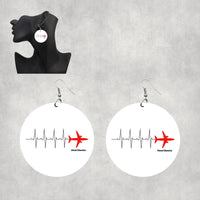Thumbnail for Aviation Heartbeats Designed Wooden Drop Earrings
