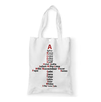 Thumbnail for Airplane Shape Aviation Alphabet Designed Tote Bags