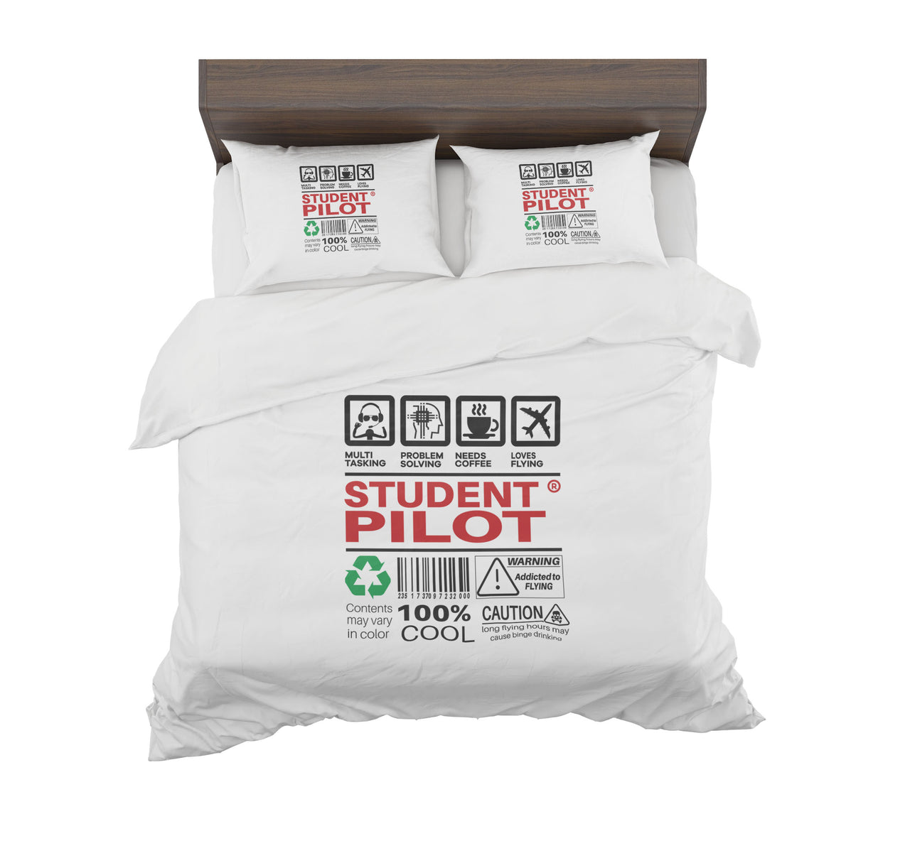 Student Pilot Label Designed Bedding Sets