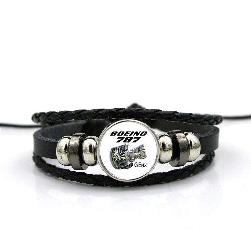 Boeing 787 & GENX Engine Designed Leather Bracelets