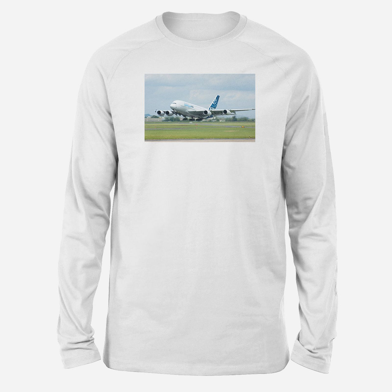 Departing Airbus A380 with Original Livery Designed Long-Sleeve T-Shirts